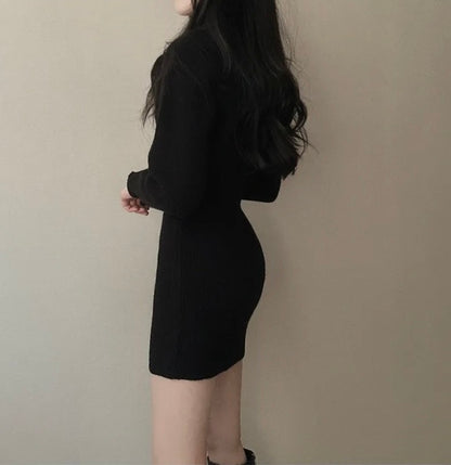 Hooded Bodycon Waist-cinching Dress