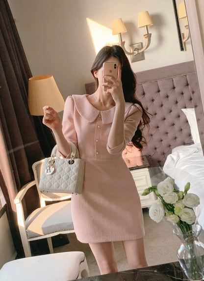 Chanel-inspired fitted A-line dress