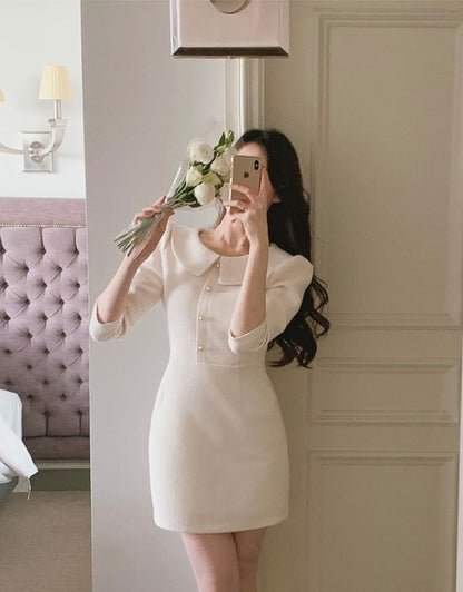 Chanel-inspired fitted A-line dress