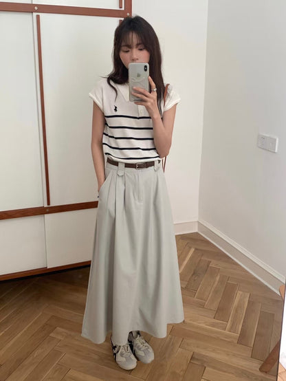 極簡復古翻領針織top