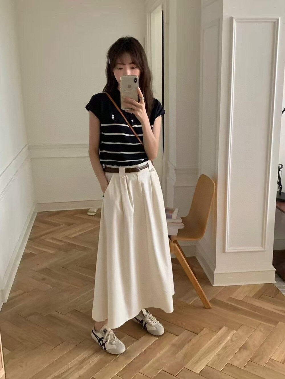 極簡復古翻領針織top