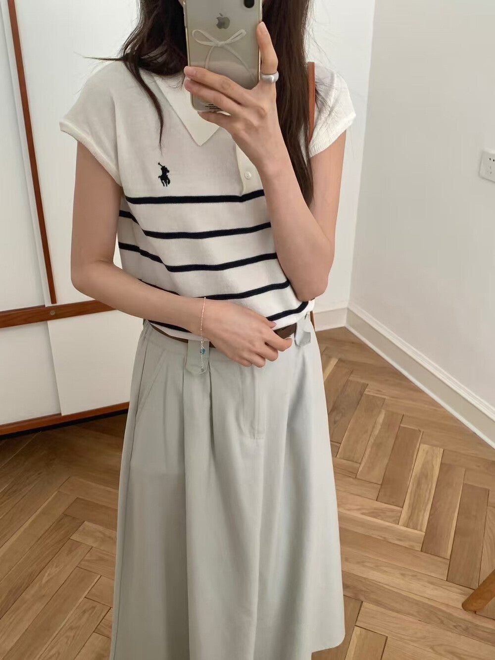 極簡復古翻領針織top