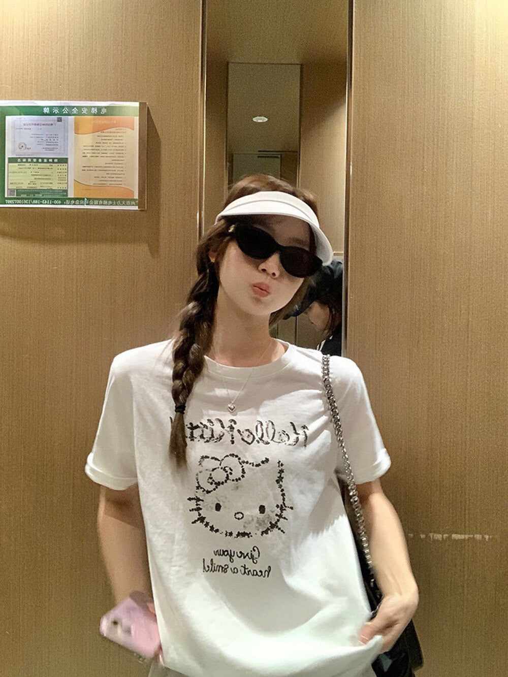 卡通貓咪印花T恤