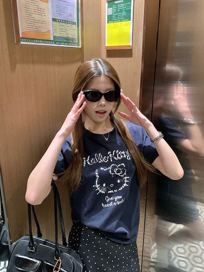 卡通貓咪印花T恤