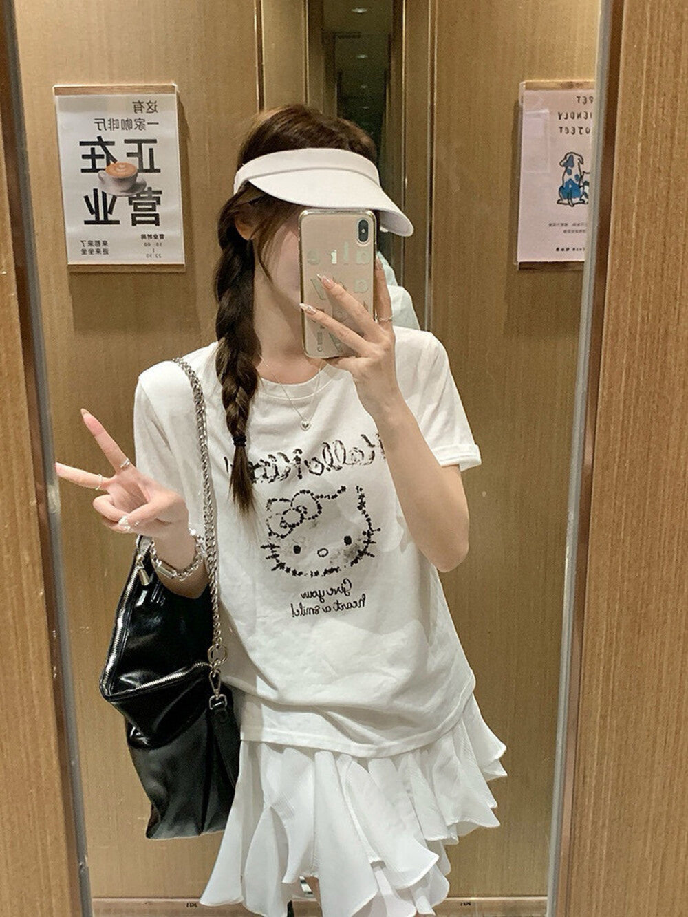 卡通貓咪印花T恤