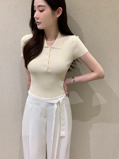 翻領百搭針織Top