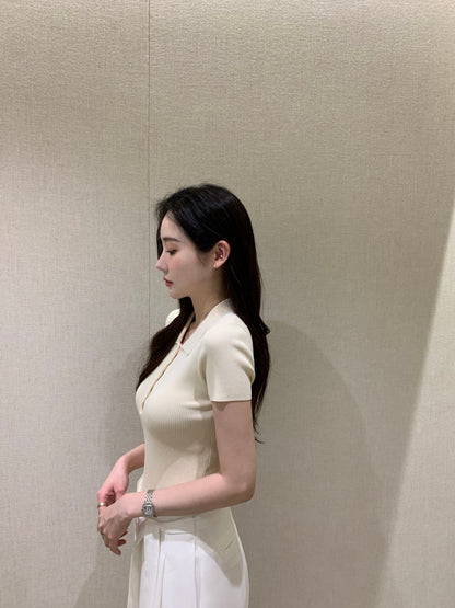 翻領百搭針織Top