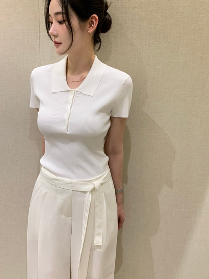 翻領百搭針織Top