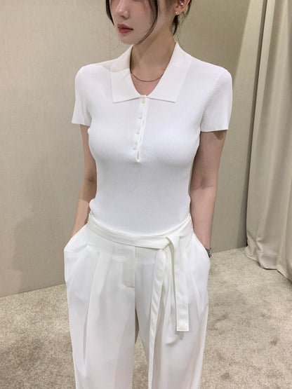 翻領百搭針織Top