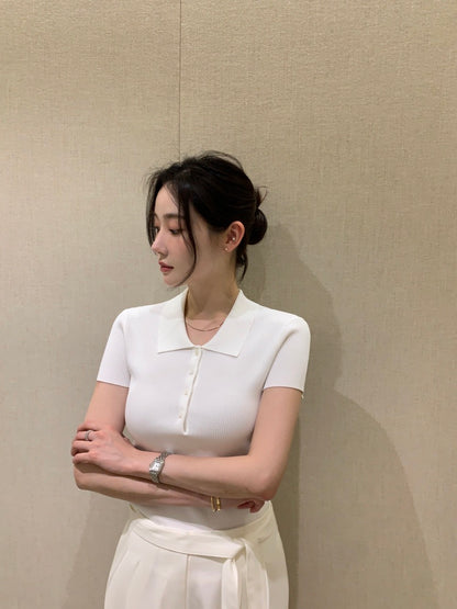 翻領百搭針織Top