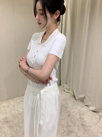 翻領百搭針織Top