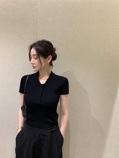 翻領百搭針織Top