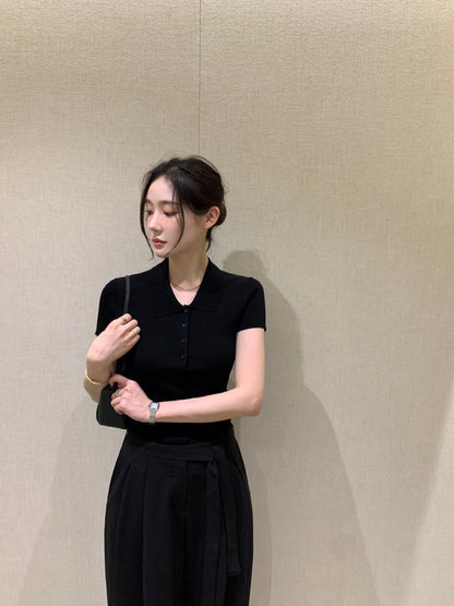 翻領百搭針織Top