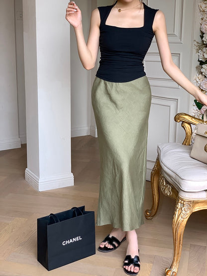 Square Neck Sleeveless Fitted Tank Top