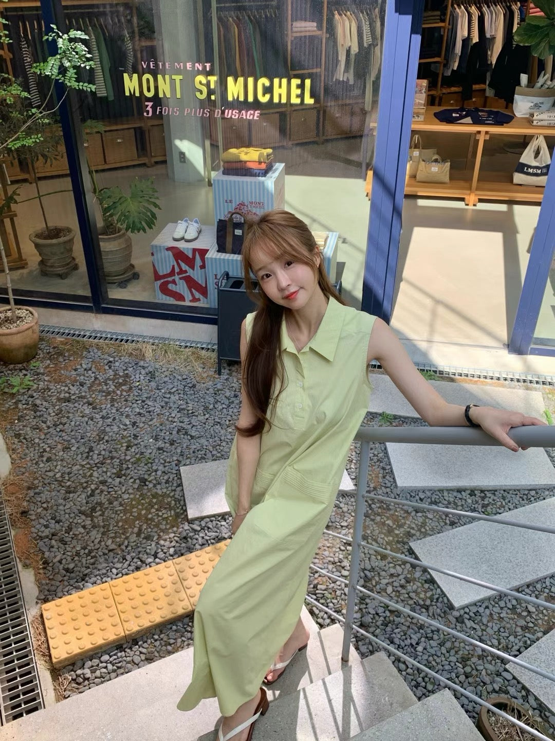 Sleeveless Dress with Large Pockets