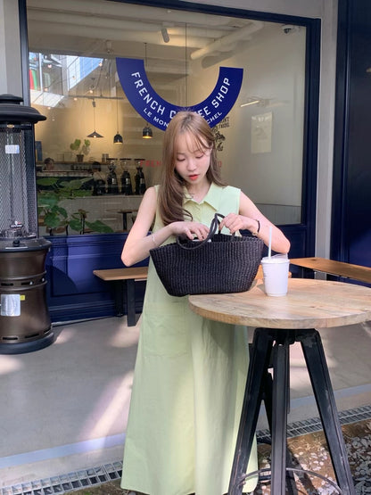 Sleeveless Dress with Large Pockets