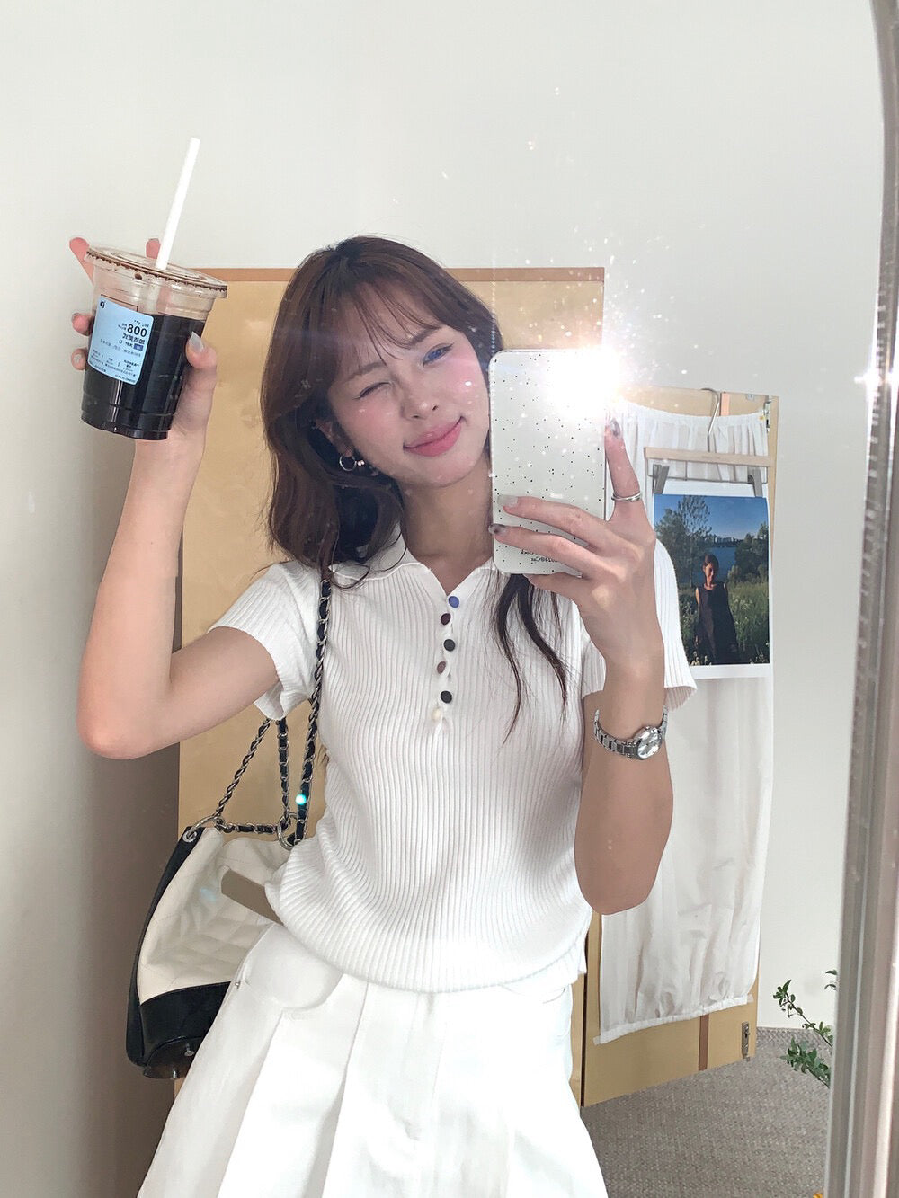 Colorful Knitted Top with Buttons