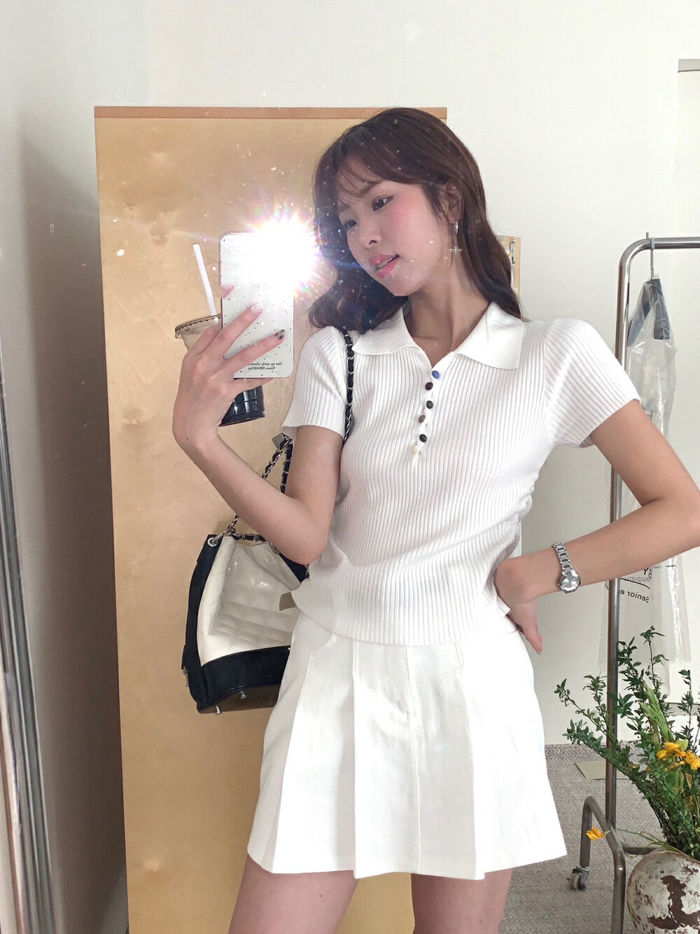 Colorful Knitted Top with Buttons