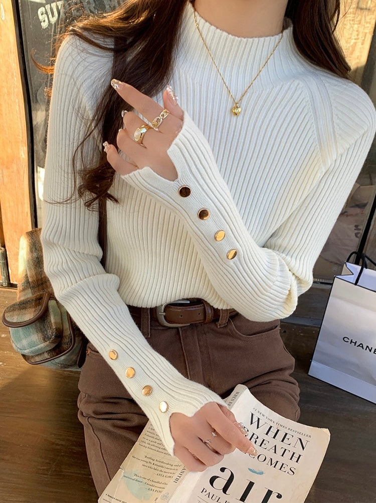 半高領設計感針織top