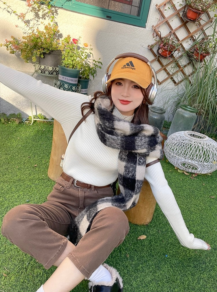 半高領設計感針織top