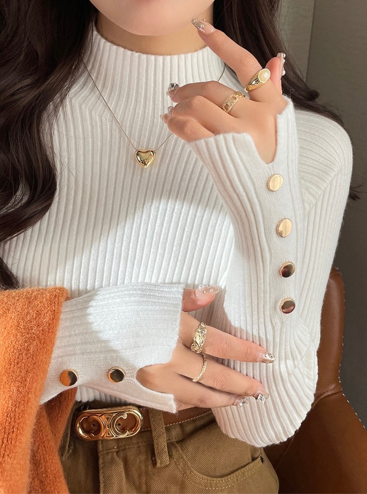 半高領設計感針織top