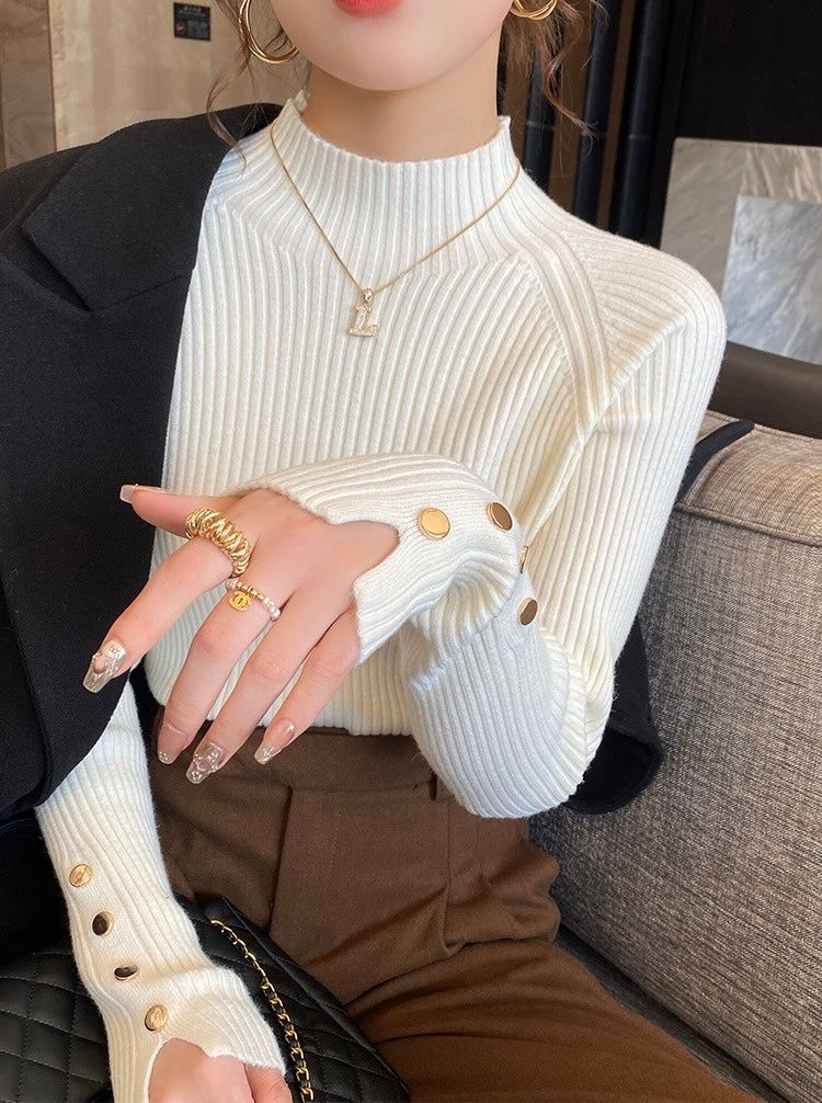 半高領設計感針織top