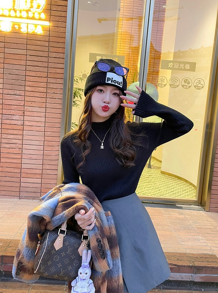 半高領設計感針織top