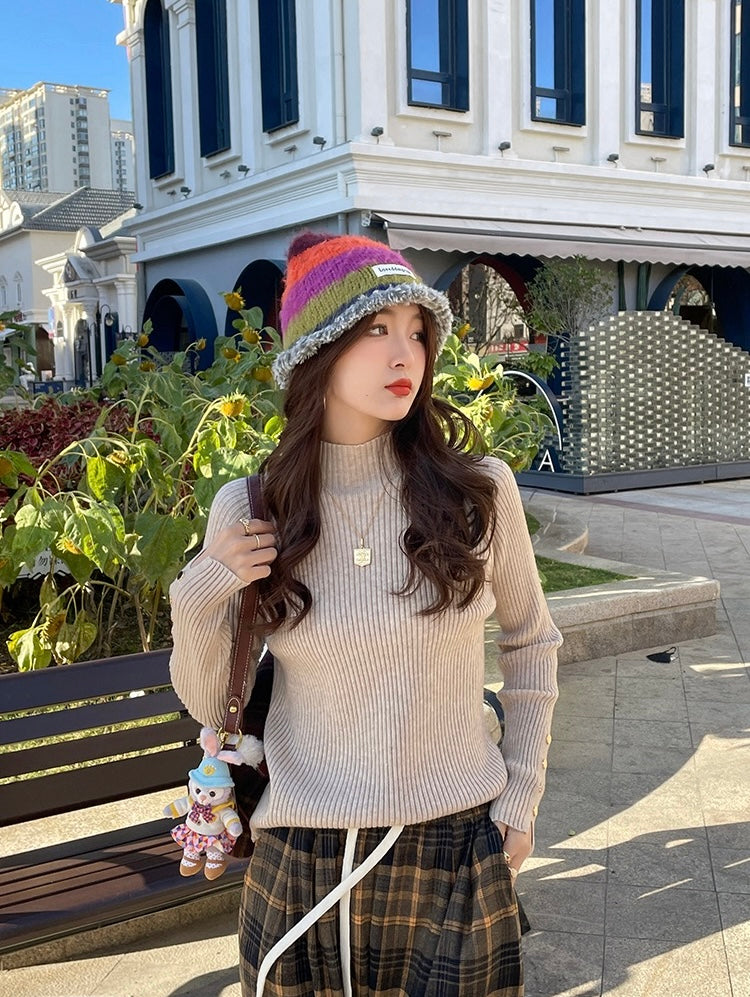 半高領設計感針織top