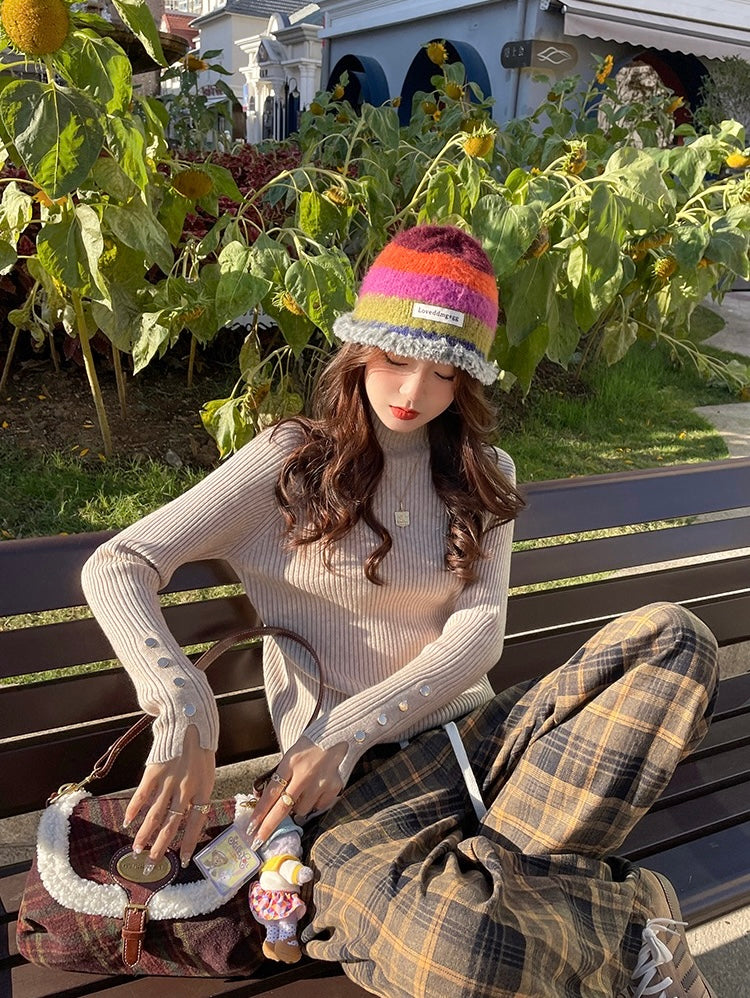 半高領設計感針織top