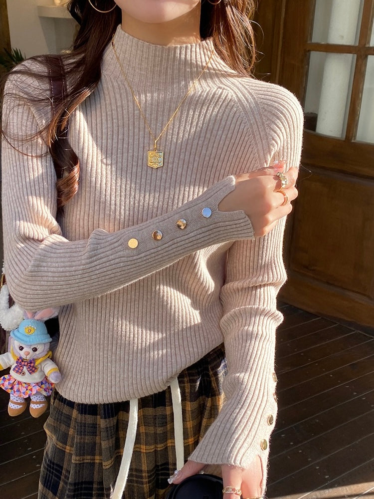 半高領設計感針織top