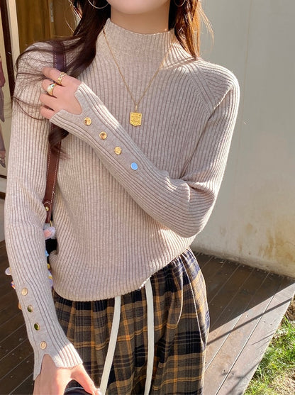 半高領設計感針織top