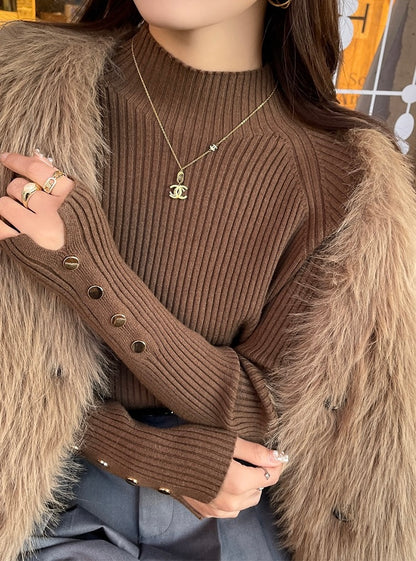 半高領設計感針織top