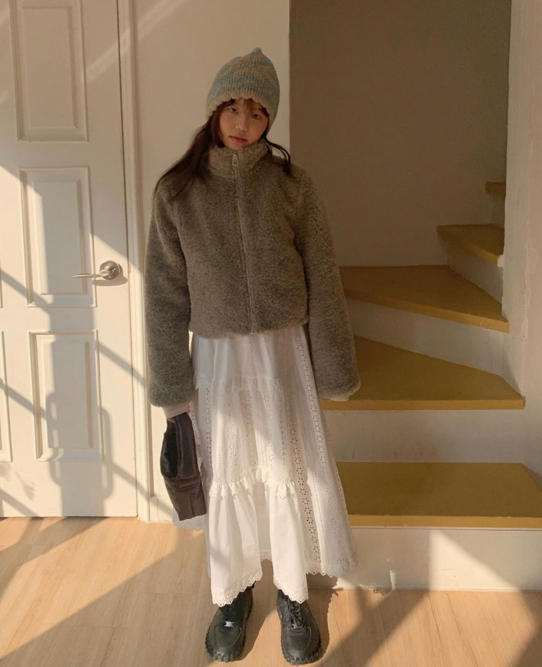 ハイウエストスリムフリルスカート