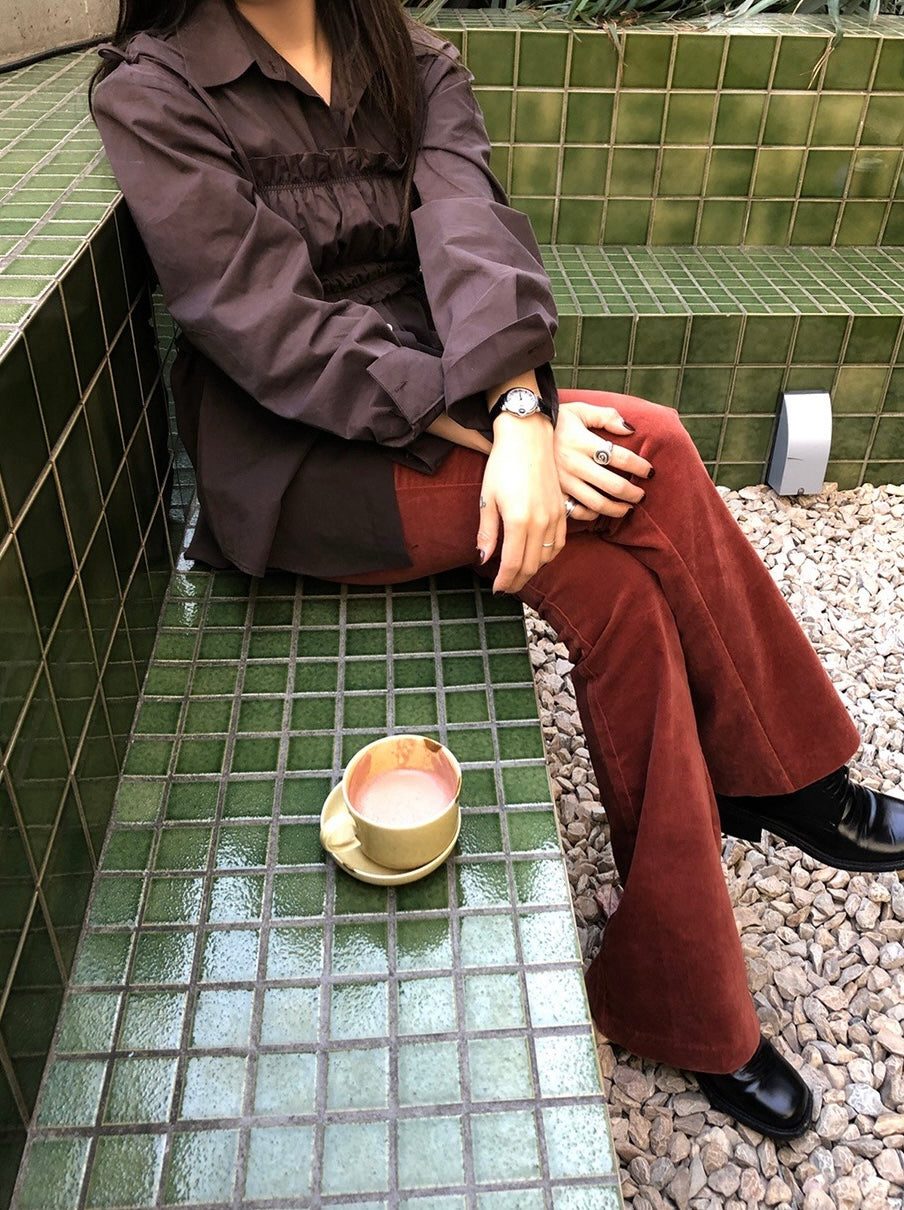 長袖シャツ+ショートプリーツキャミソールセット