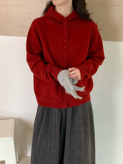 Minimalist Hooded Thick Sweater