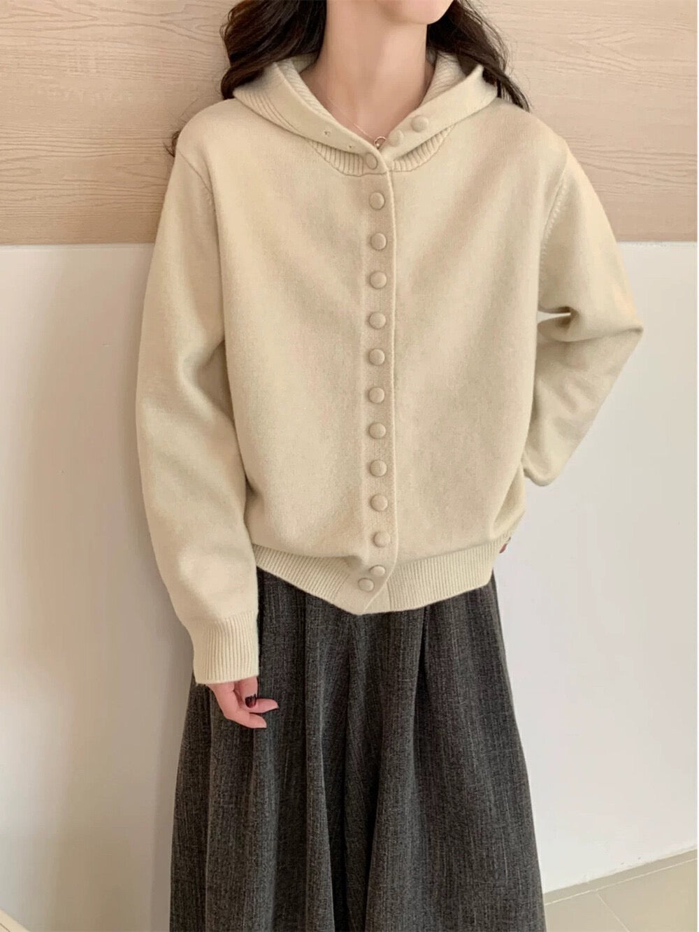 Minimalist Hooded Thick Sweater