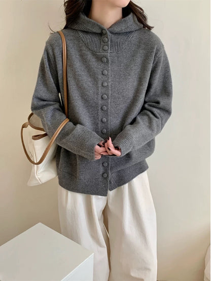 Minimalist Hooded Thick Sweater