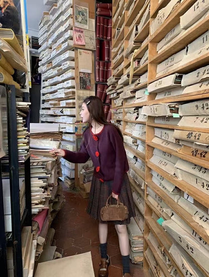 かぎ針編みの花柄カーディガンセーター