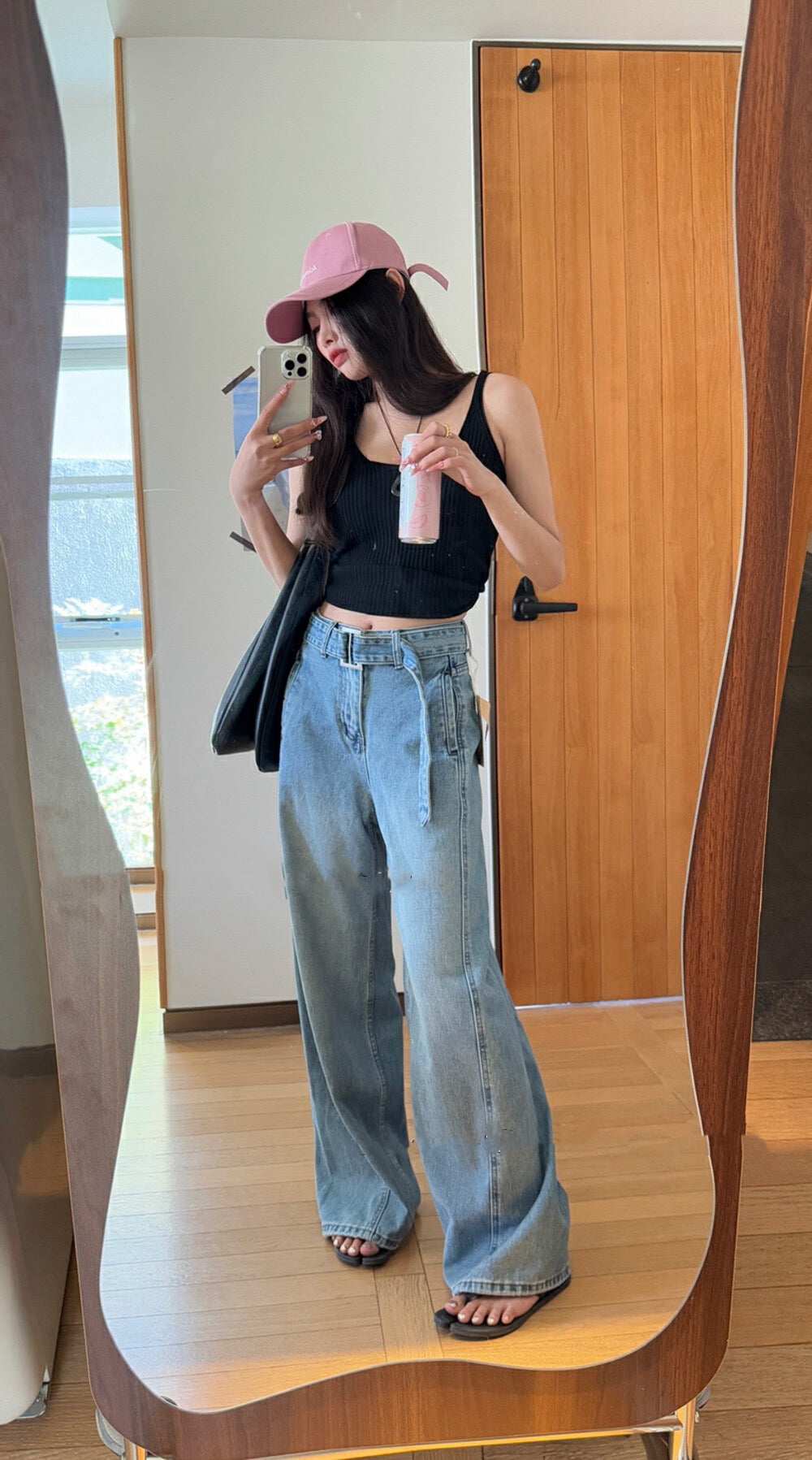 鎌刀ベルトワイドパンツ