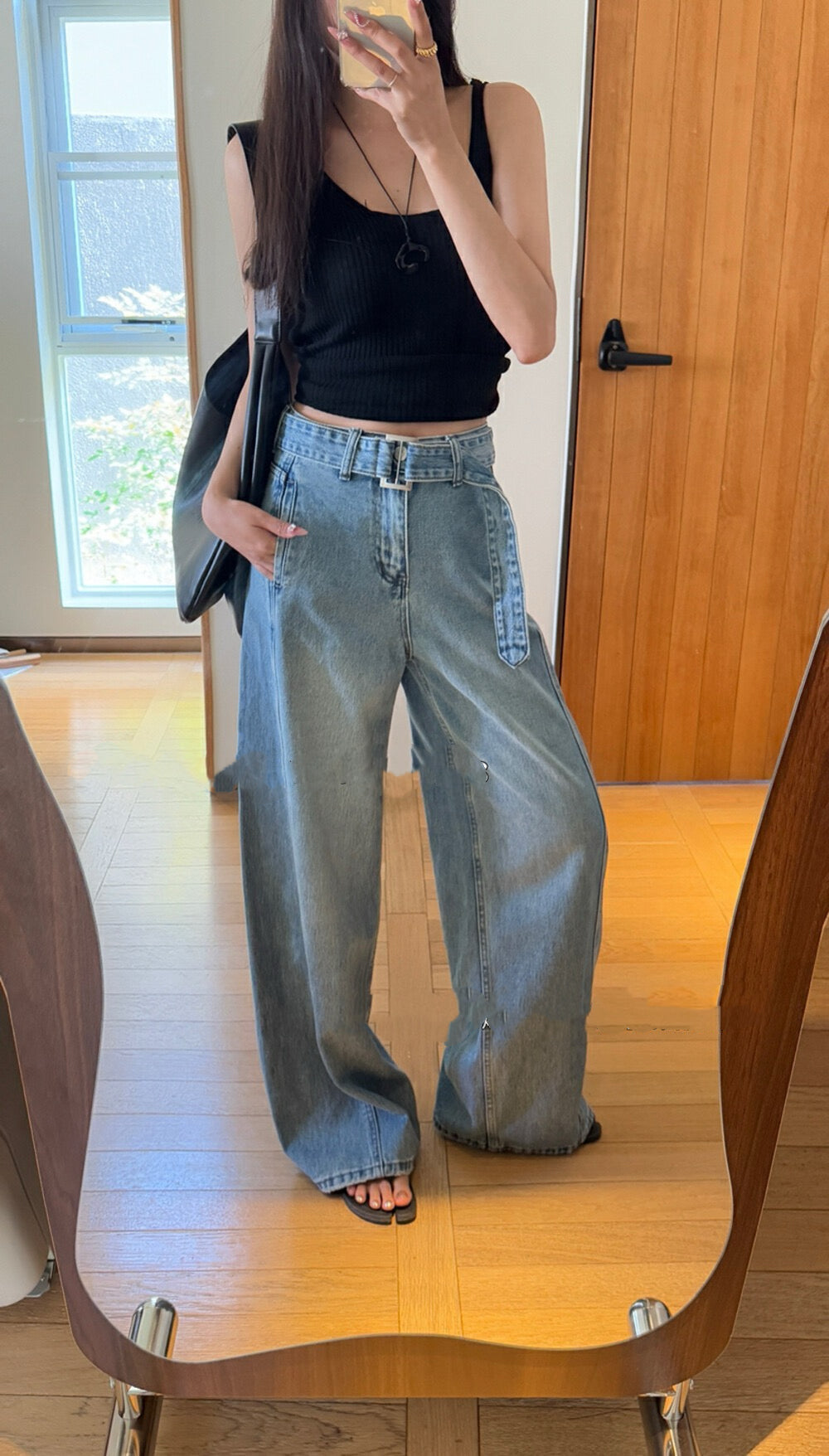 鎌刀ベルトワイドパンツ