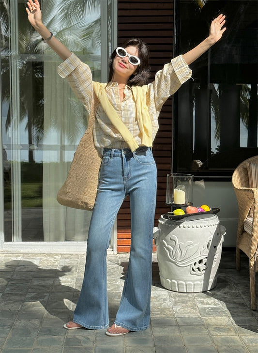 顯瘦微喇牛仔褲