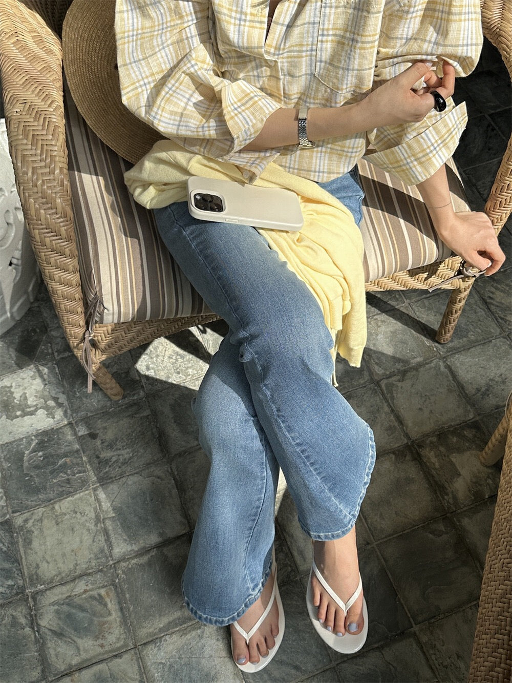 顯瘦微喇牛仔褲