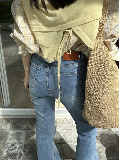 顯瘦微喇牛仔褲