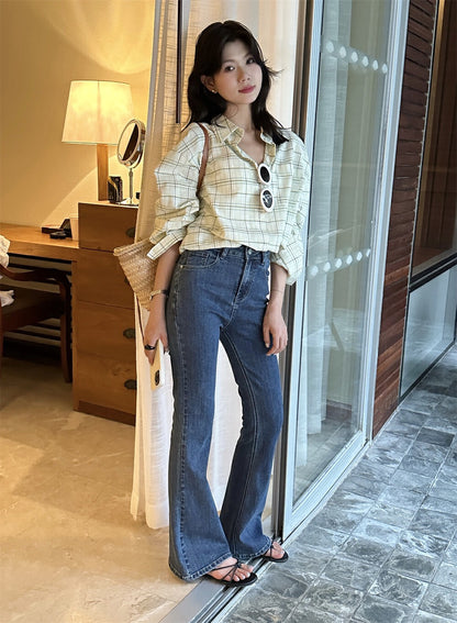 顯瘦微喇牛仔褲