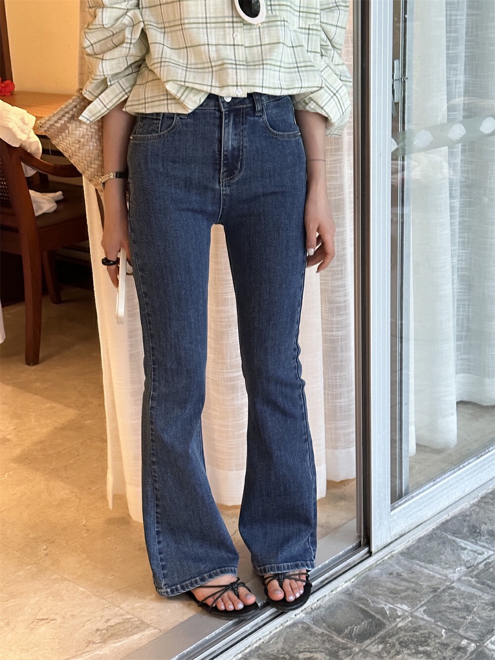 顯瘦微喇牛仔褲