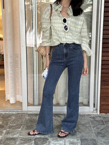 顯瘦微喇牛仔褲