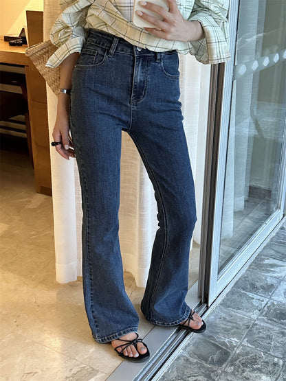 顯瘦微喇牛仔褲