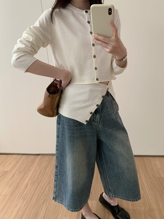 ニットカーディガン+チューブトップショートタンクトップセット