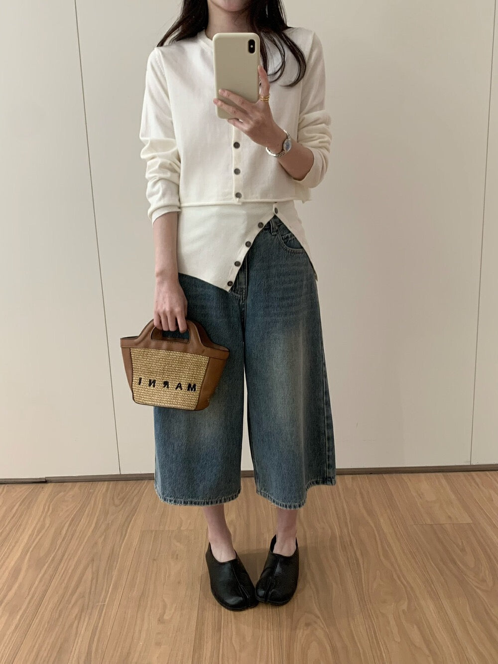 ニットカーディガン+チューブトップショートタンクトップセット