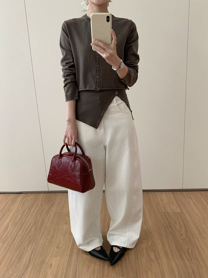 ニットカーディガン+チューブトップショートタンクトップセット